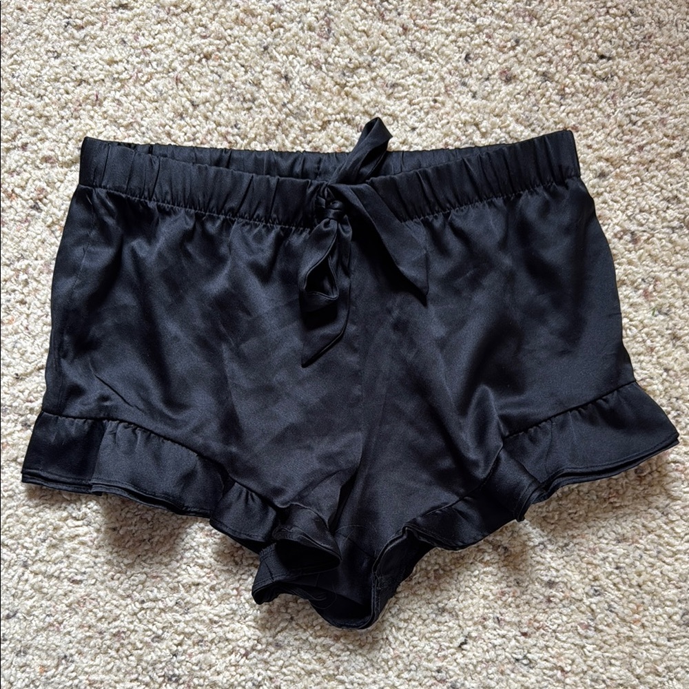 Victoria's Secret Black Satin Pajama Shorts